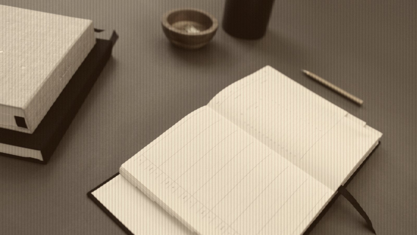 Opened white notebook